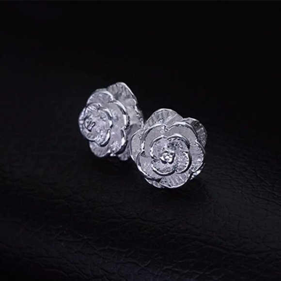 925 Sterling Silver Fine Flower bud Earring stud for Women Luxury Fashio… - Picture 4 of 5